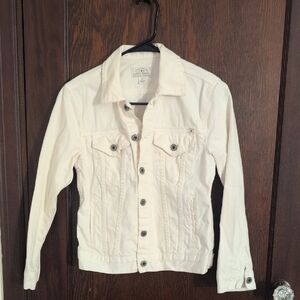 Lucky Brand The Tomboy Trucker Off White Jean Jacket Size Small